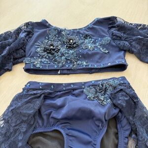 Custom Lyrical or Contemporary Solo Costume Size 6/7 Navy Blue